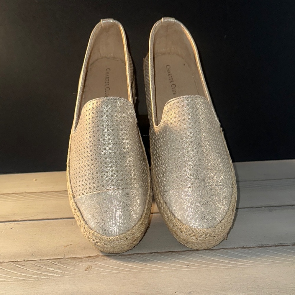 Charter Club Shimmering Gold Espadrilles‎